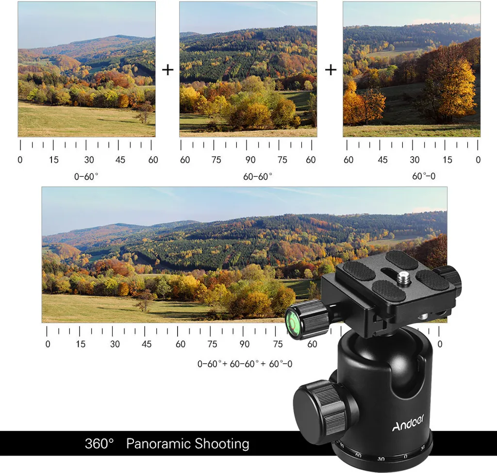 Testa a Sfera Professionale Andoer 15kg per Treppiede DSLR