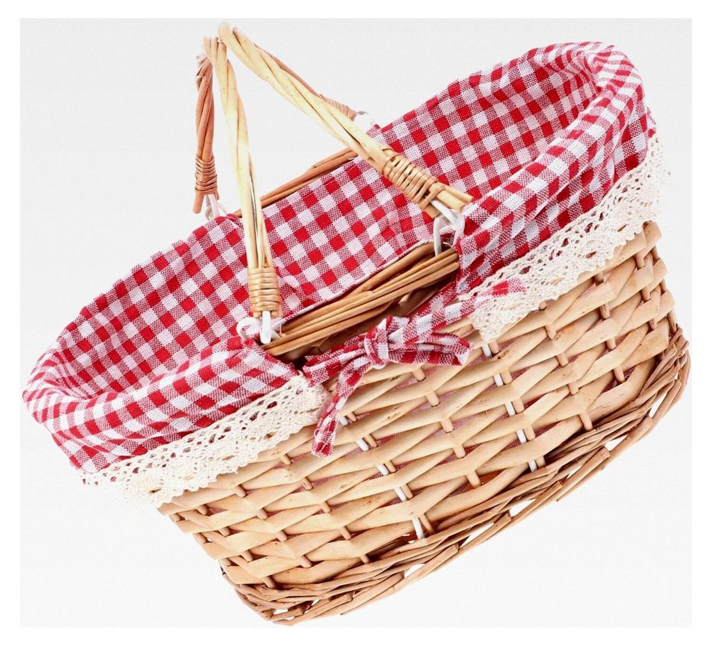 Geflochtener Picknickkorb aus Naturweide – Tragbarer Pflückkorb für den Außenbereich – Dekorativer Blumenkorb im Landhausstil – Vielseitig...