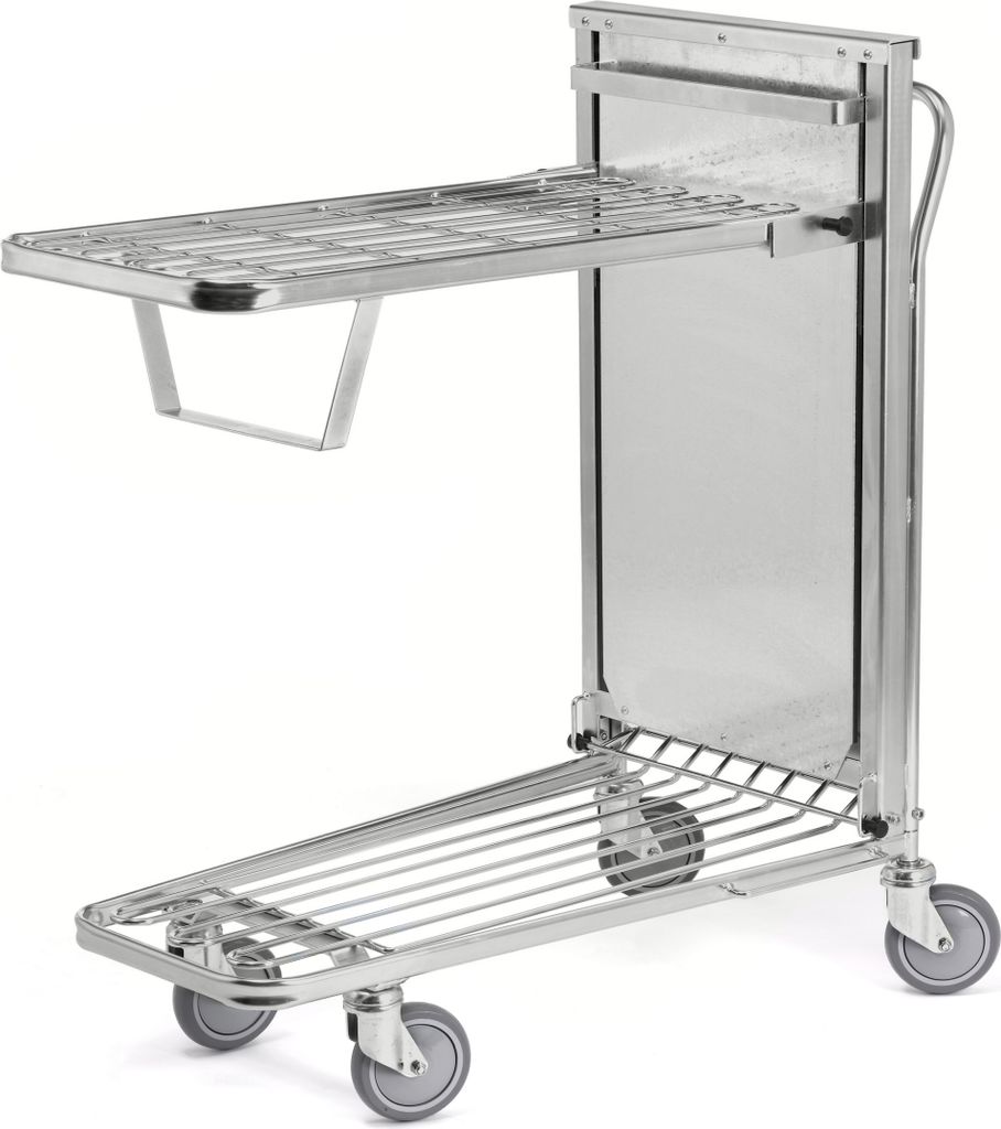 Kongamek Einkaufswagen mit 2 gefederten Böden 960x525x1030mm Gummi 300kg Tragkraft mit Bremse