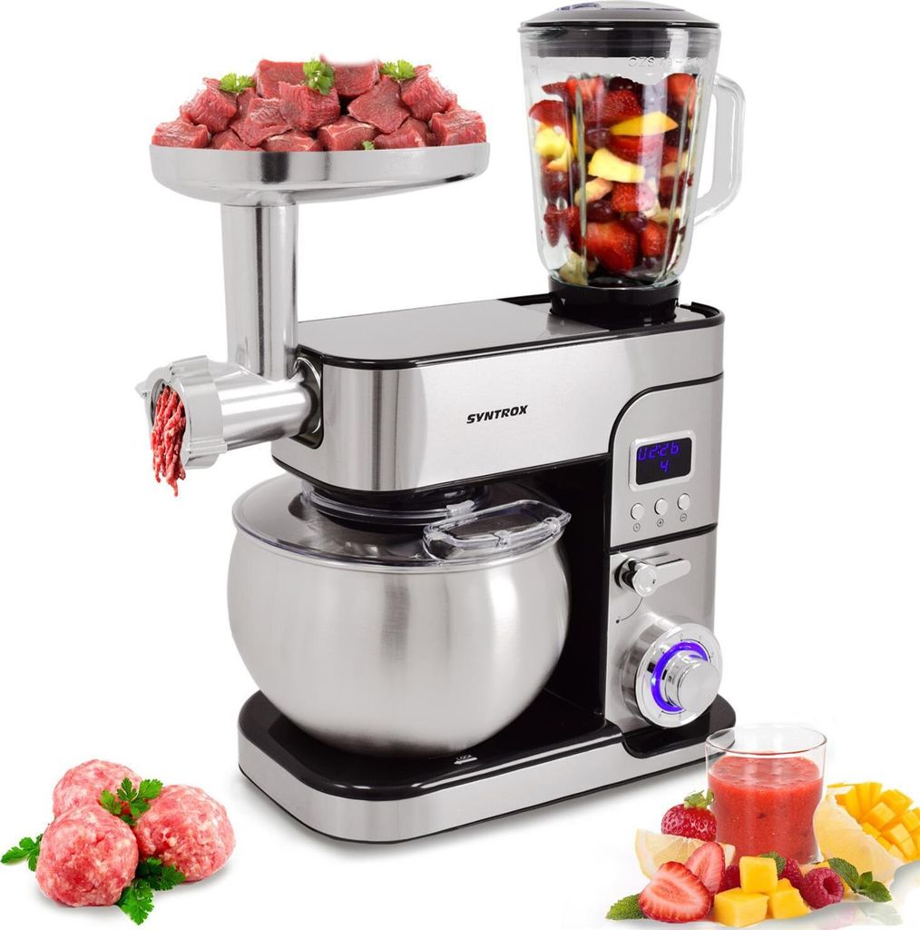 6.0L Küchenmaschine Kagus mit Fleischwolf | Mixer | Teigknetmaschine