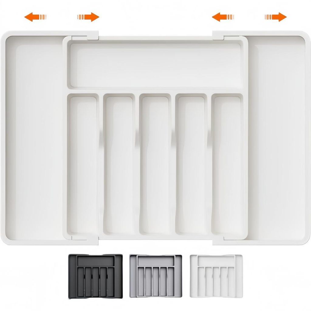 Besteckkasten für Küche, Ausziehbarer Besteckschublade 6-8 Produktbild 