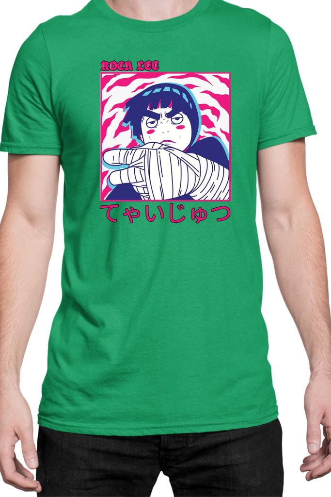 Herren T-Shirt Naruto Rock Lee 02, Man L / Grün