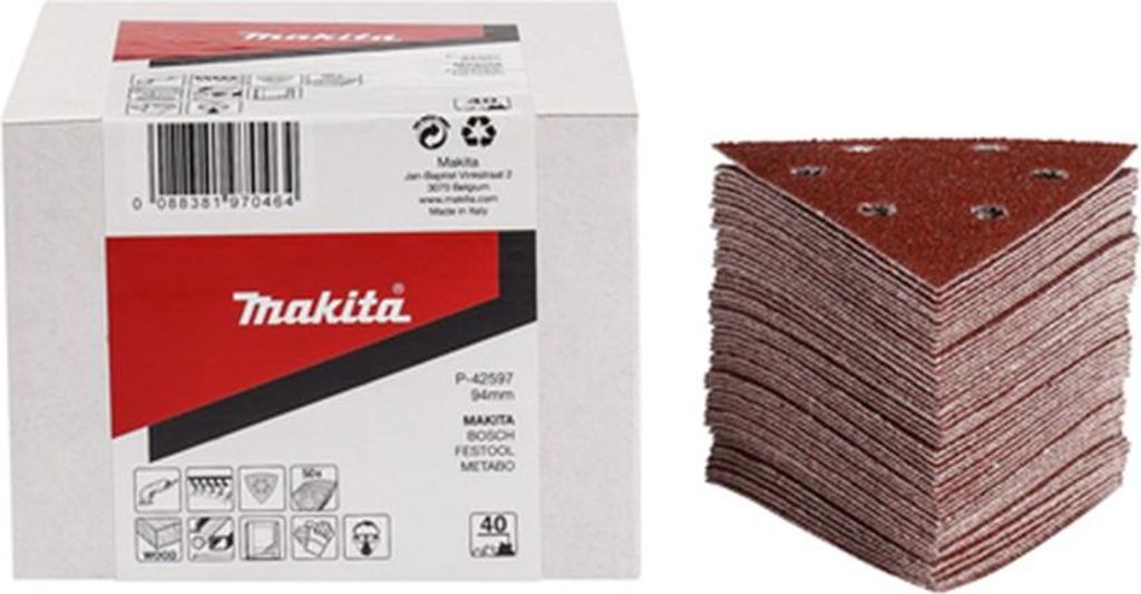 Makita Schleifpapier 95 x 95 x 95 mm, K100, 50 Stk. 94 x 94 Produktbild 