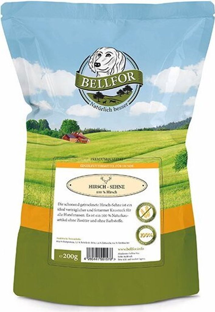 Bellfor Gesunder Hundesnack - Hirsch-Sehne - 200 g Produktbild 