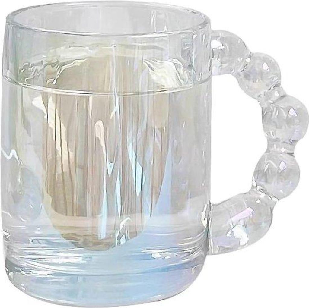 Gläser für Tee, Cappuccino und Latte, 320 ml, elegante Silbergriff, schmale Tassen, Glaswaren für Frühstück, Muesli, Joghurt, Milch, Geschenk ...