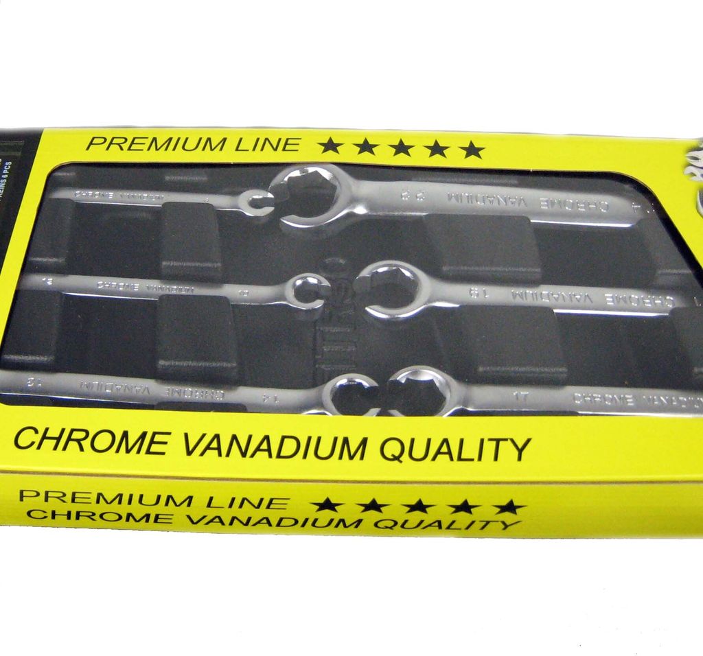 Bremsschlüssel Set 6 Stk Chrom Vanadium Maulschlüssel Gabel-Ringschlüssel