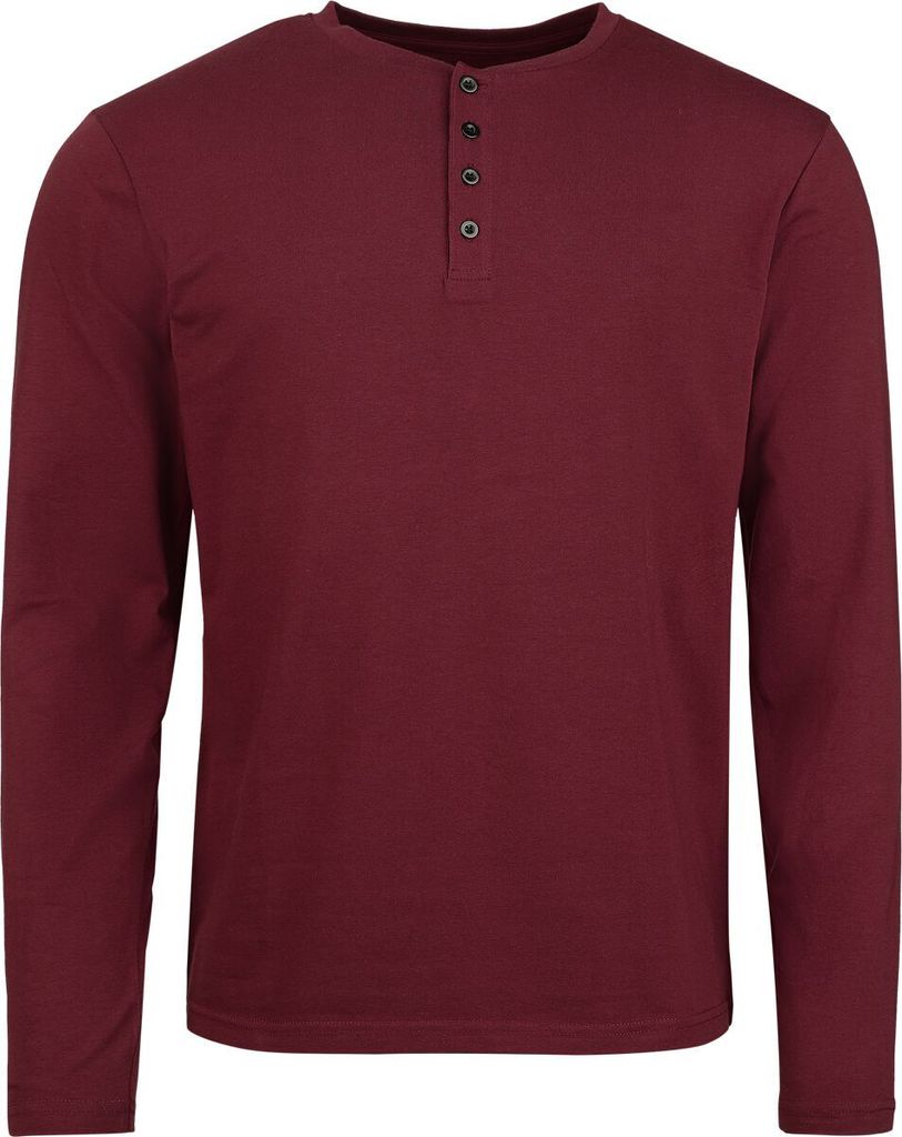 RED by EMP Herren rotes Langarmshirt mit Knopfleiste L Produktbild 