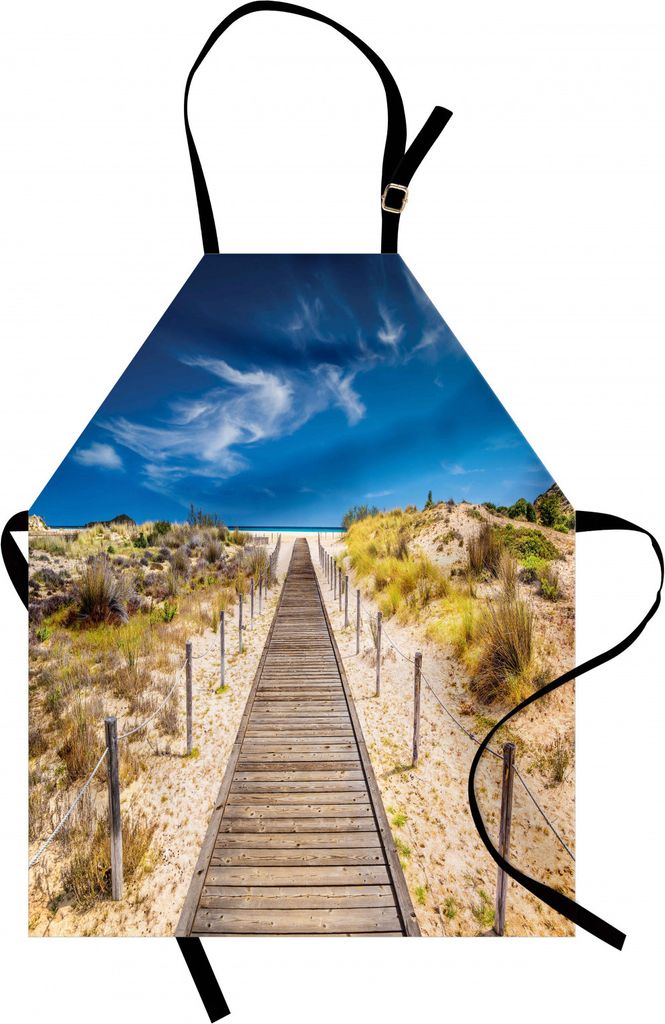 ABAKUHAUS Strand Kochschürze, Gehweg in den Wilden idyllischen endlosen Himmel, der ruhige ruhige ruhige Küste stillsteht, Farbfest Höhenverstel...