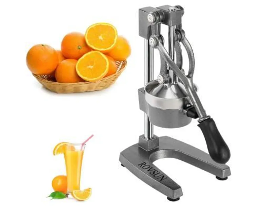 Spremiagrumi FCH Spremiagrumi manuale in acciaio inox | spremiagrumi arancione per frutta e verdura | molto facile da pulire | grigio