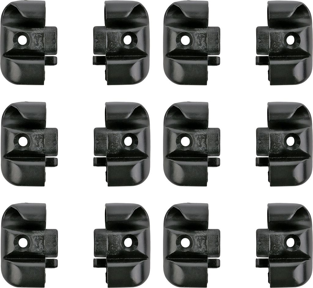 12x Endstücke für Fensterleiste Scharnierleiste Schwarz L+ Produktbild 