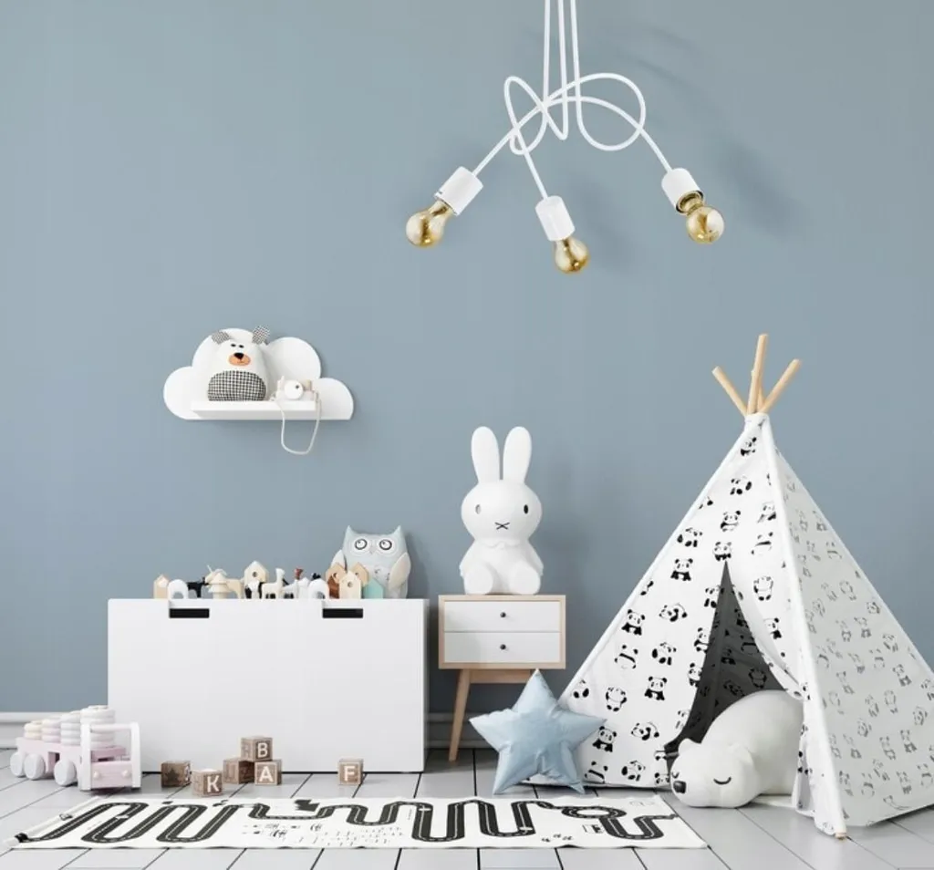 Lustre 3 branches E27 Tango blanc en métal durable - Dimensions 41x48x48
