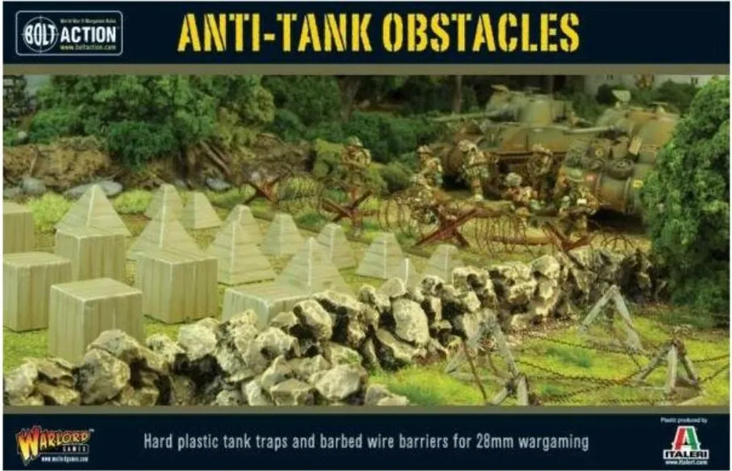 Accessoires de décor militaire : boîtes d'obstacles antichars en pack - 3