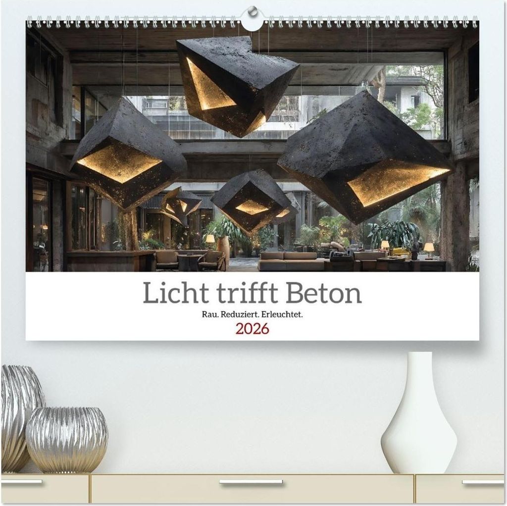 Licht trifft Beton (hochwertiger Premium Wandkalender 2026 DIN A2 quer), Kunstdruck in Hochglanz