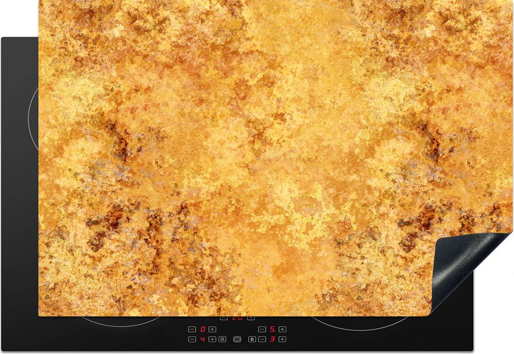 KitchenYeah Herdabdeckplatte Muster - Abstrakt - Farbe - Gold , 77x51cm, Küche Deko, Glaskeramikkochfeld Herdabdeckung, Abdeckplatte fùr Kochfeld