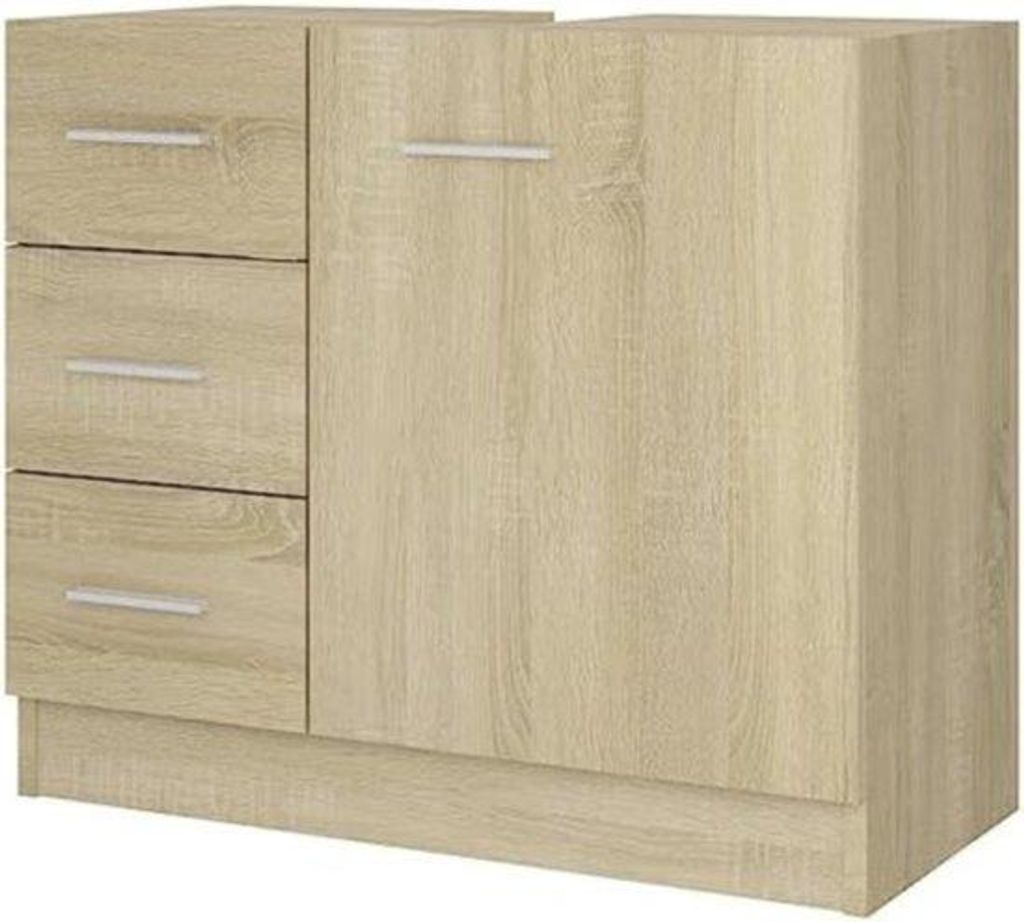 Badezimmer-Schrank unter der Waschbecken - mit Schubladen - Eichenholz - 30x63x54 cm