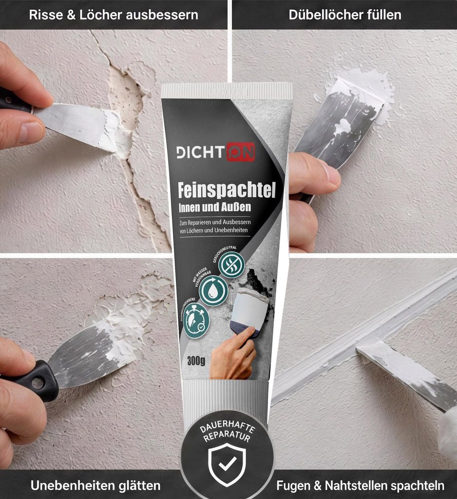 D.60W Feinspachtel weiß in der Tube inkl. Japanspachtel 1x Produktbild 