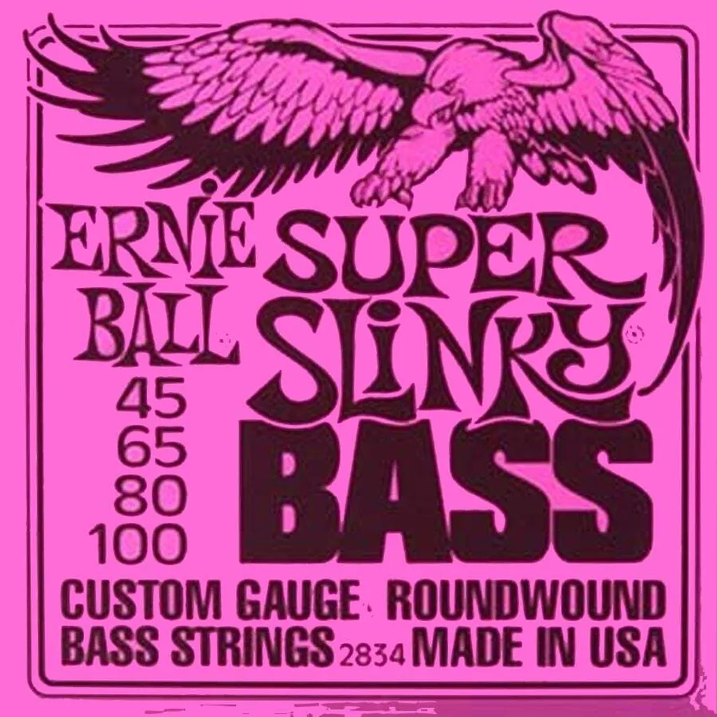 Cordes basse Ernie Ball EB 2834 : fini les cordes ternes avec Super Slinky