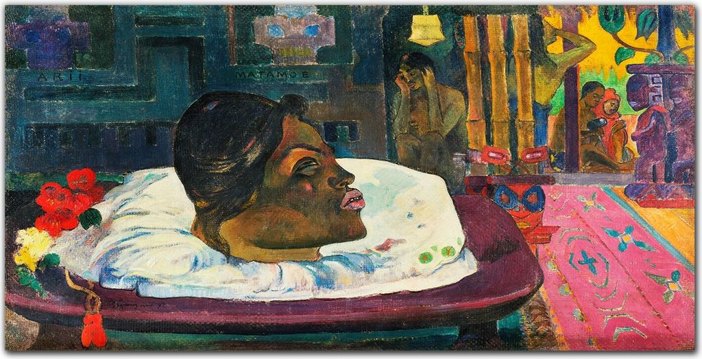 Coloray - Bild aus Glas - Glasbilder - 100 x 50 cm - Gehärtetes Glas Glasblock mit Bild Küche Wohnzimmer Wanddekoration Dekoration - Gauguin Eing...