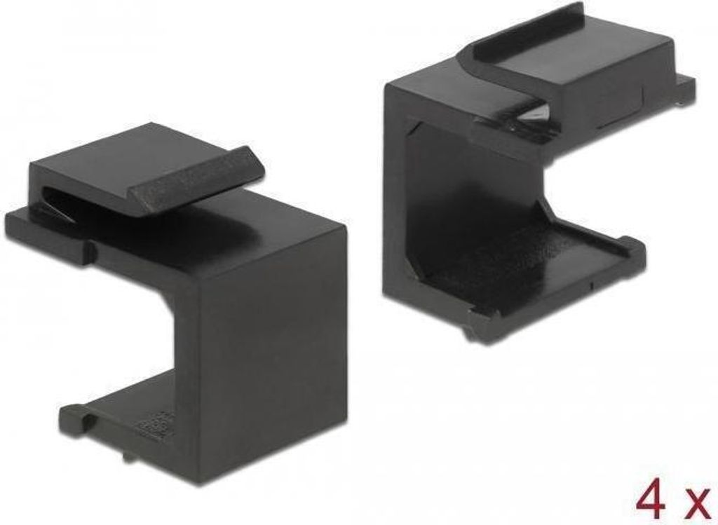 DELOCK Keystone Abdeckung 4 Stk schwarz