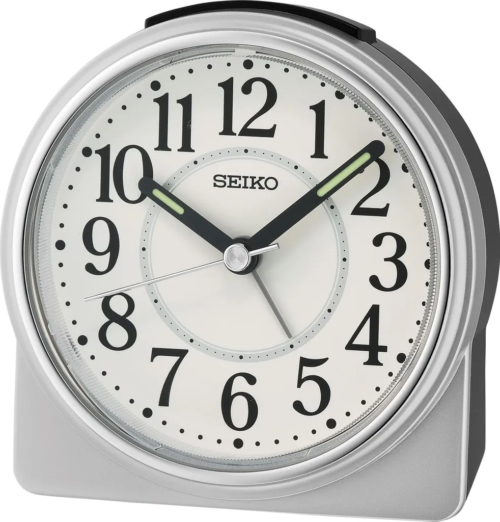Horloge de Bureau Seiko QHE198S Petit Réveil de Voyage Pratique Argent