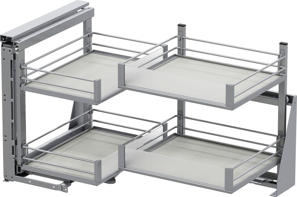 Vauth Sagel Eckschrank Beschlag Fold Premera Artline | Schwenkbeschlag, KB 900, links, silberfarbig grau satiniert