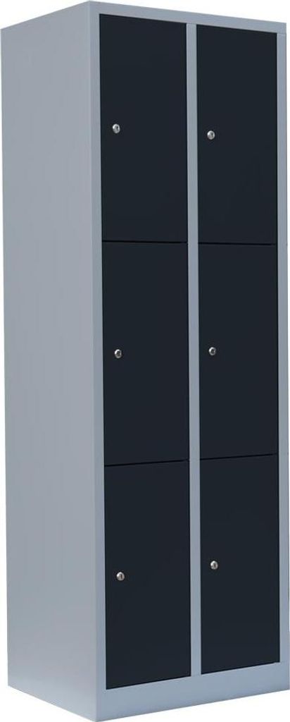 Schließfachschrank Fächerschrank Wertfachschrank 6 Fächer 520328 Grau/Anthrazit