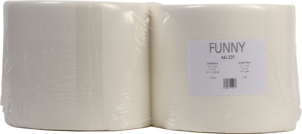Airlaid-Industrierolle Funny - 1-lagig - hochweiß - 24x36 cm - 2 Putztuchrollen