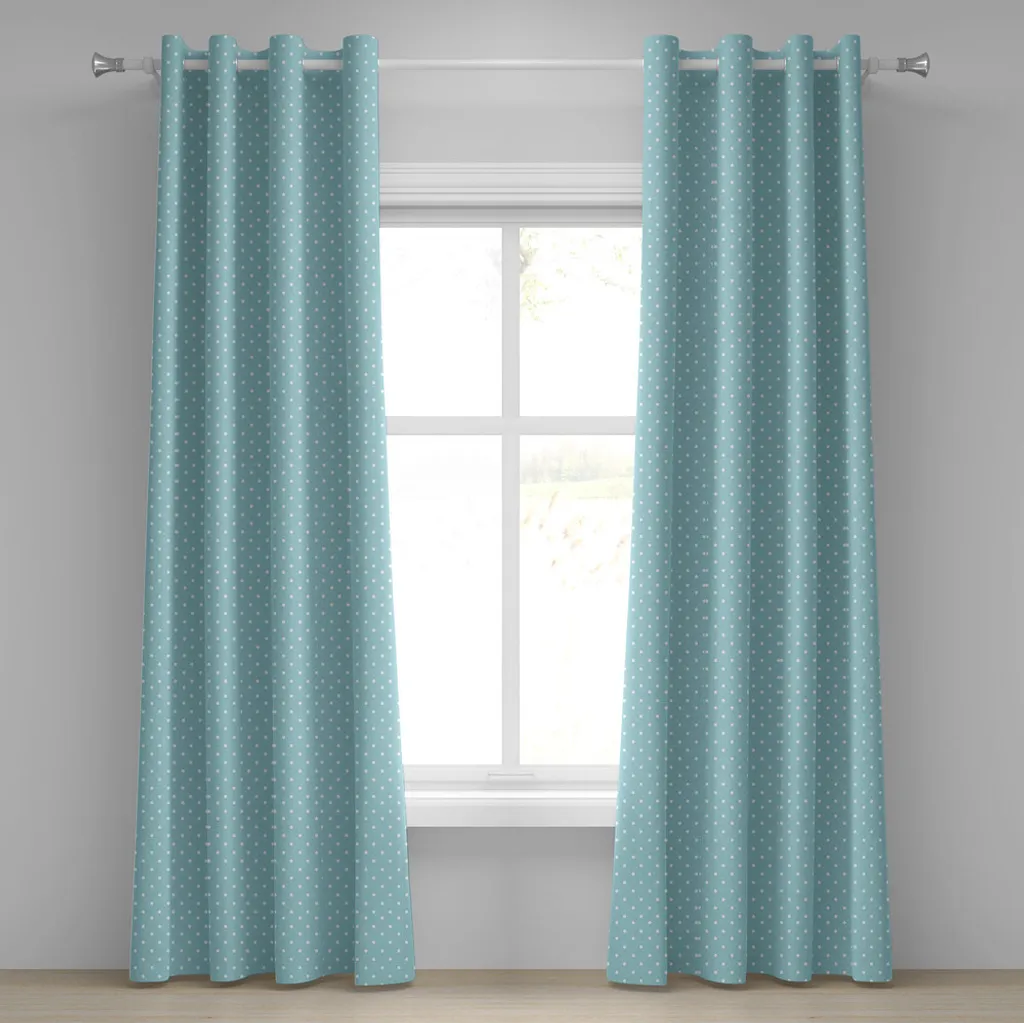 Paire de rideaux de salon bleu pâle pour ambiance cottage et vintage