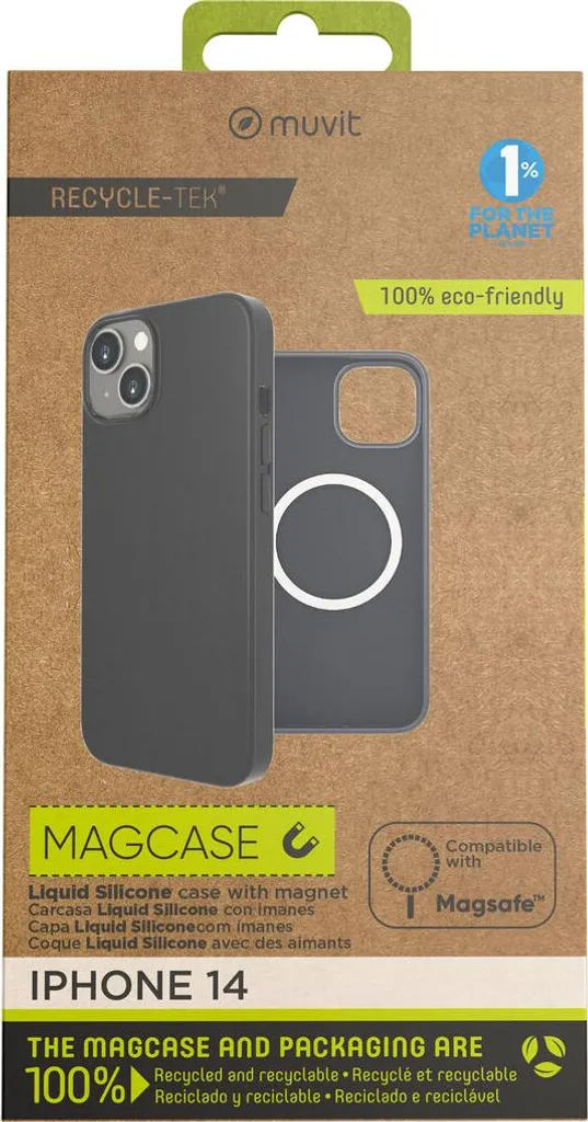 Étui iPhone 14 Muvit for Change Mémoire à disque - Stop aux Chocs et Rayures