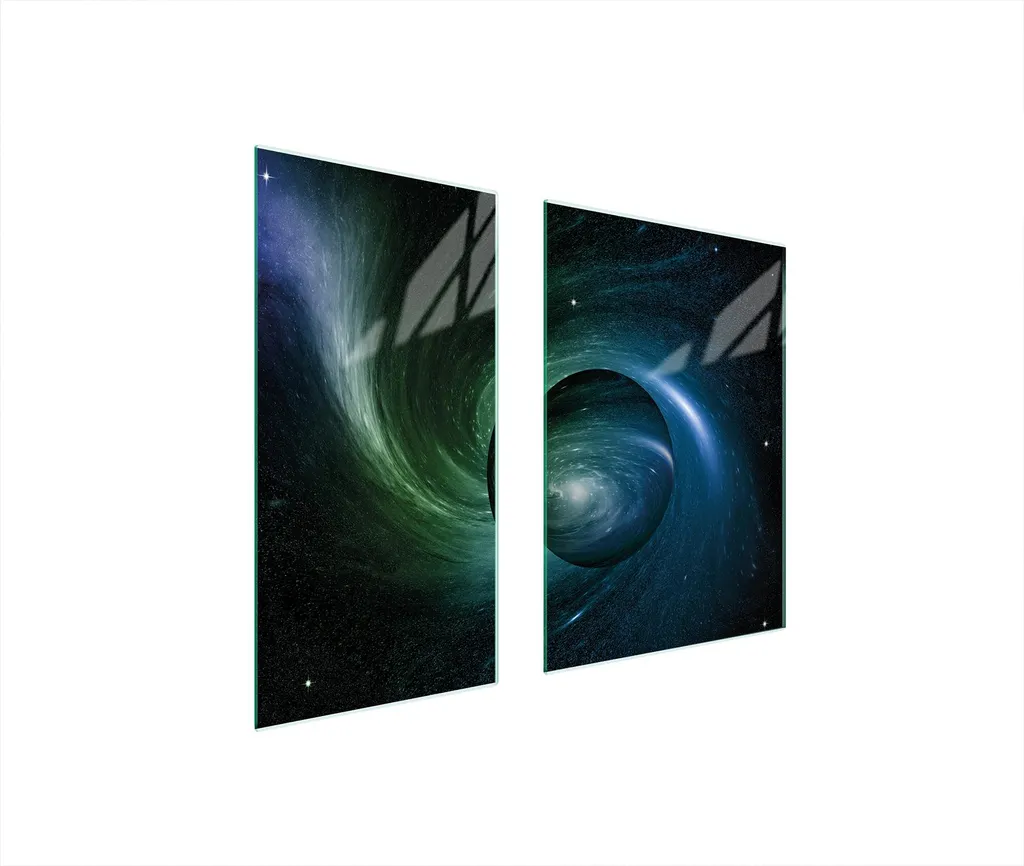 Copri Piano Cottura 75x52 in Vetro Temperato Planet Kosmos 2 Pezzi