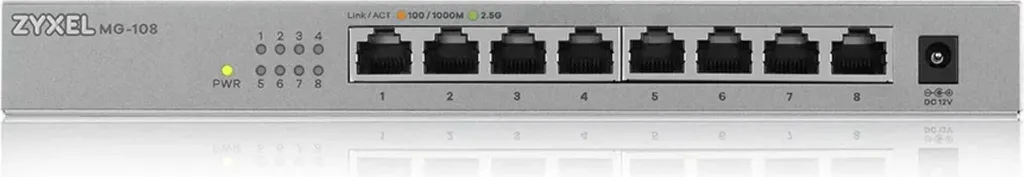 Zyxel MG-108 Switch 2.5G silencieux en acier - Performance 8 ports 2.5G