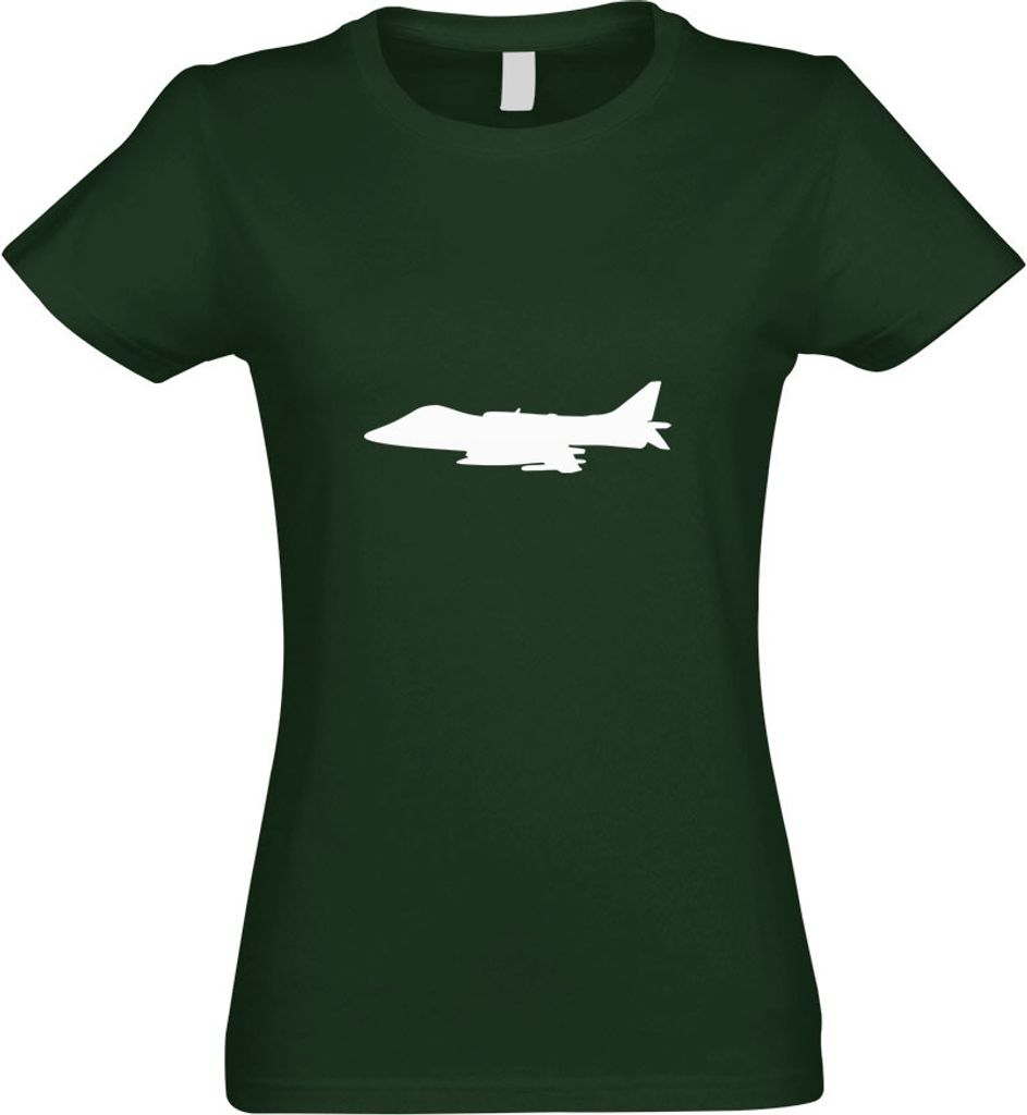 Kiwistar - T-Shirt tailliert - Damen - flaschengrün - Kampfflugzeuge Motiv 2 - mit Motiv Bedruckt - Funshirt Design - Sport - Freizeit - Damen - L