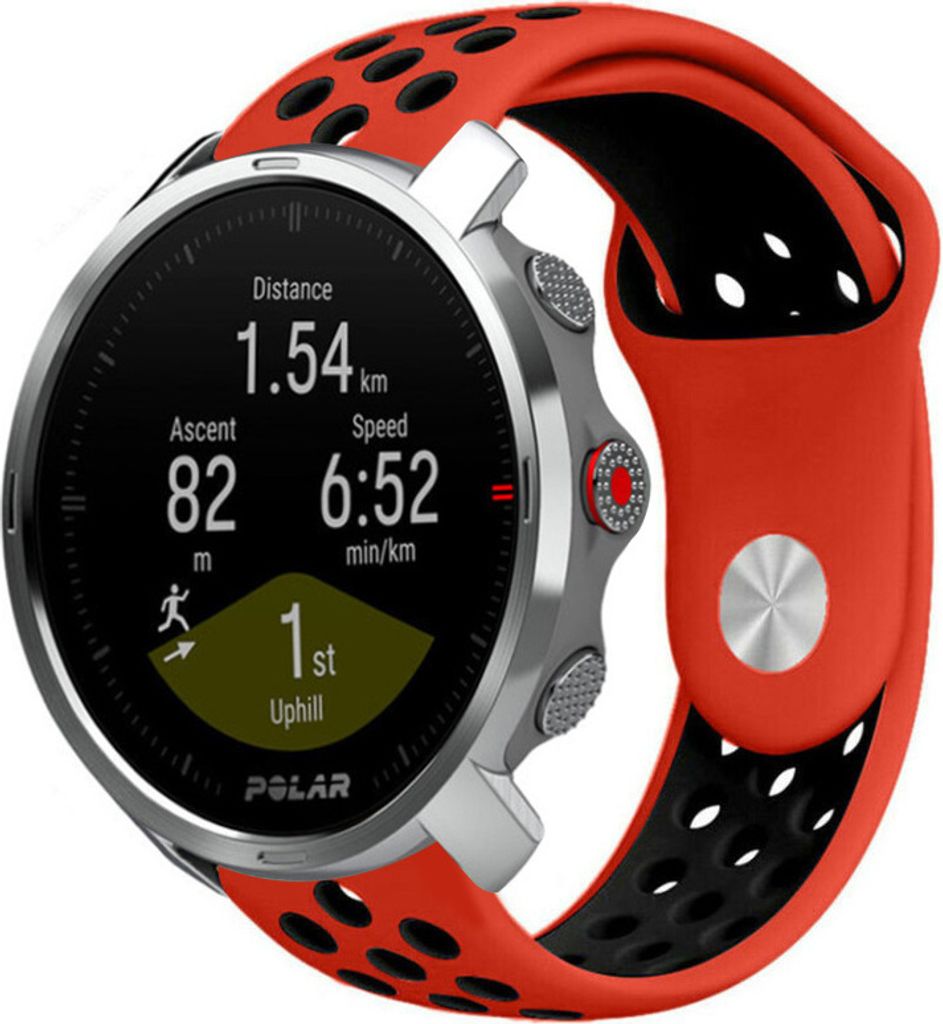 Strap-it Polar Grit X Sportarmband (Rot/Schwarz)