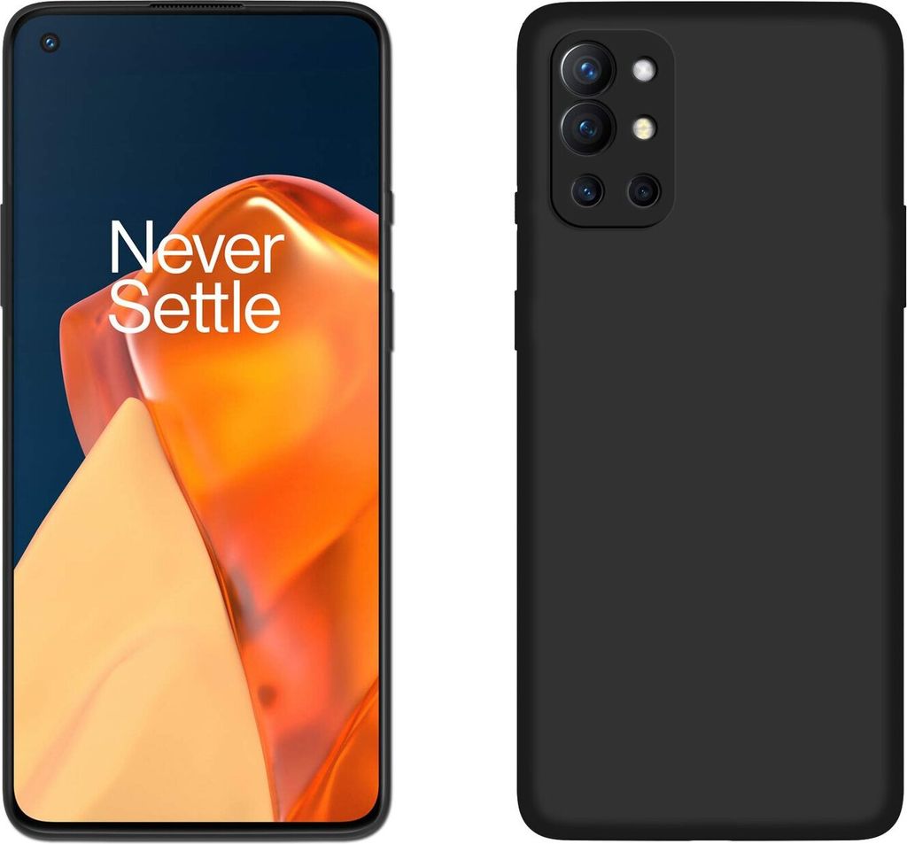 cofi1453 Silikon Hülle Basic kompatibel mit OnePlus 9R Case TPU Soft Handy Cover Schutz Schwarz