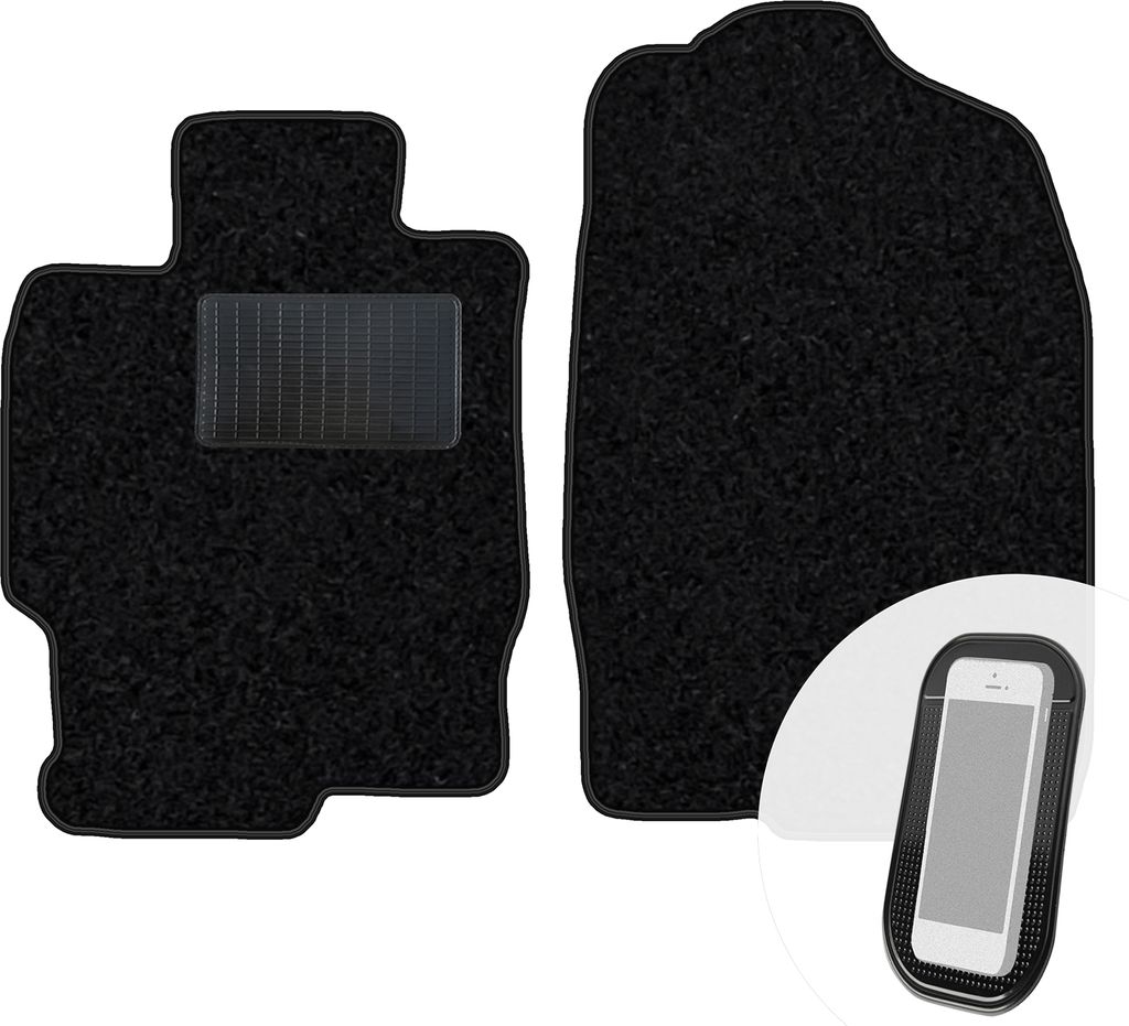 moto-MOLTICO Vorne Fußmatten Auto Velours Autoteppiche Schwarz Automatten Set 2-teilig passend für Mazda 6 II 2008-2012