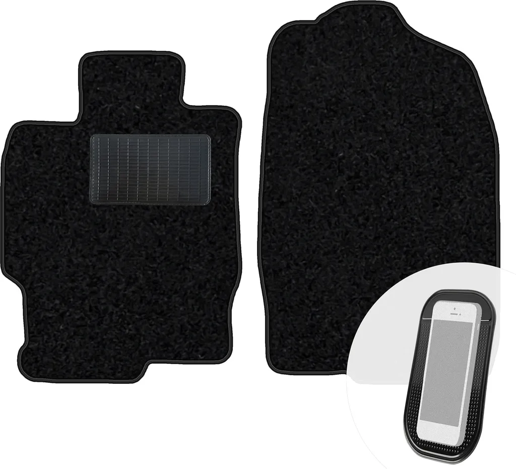 moto-MOLTICO Tappetini anteriori per auto Velours Tappetini per auto neri Set di tappetini per auto 2 pezzi adatto per Mazda 6 II 2008-2012