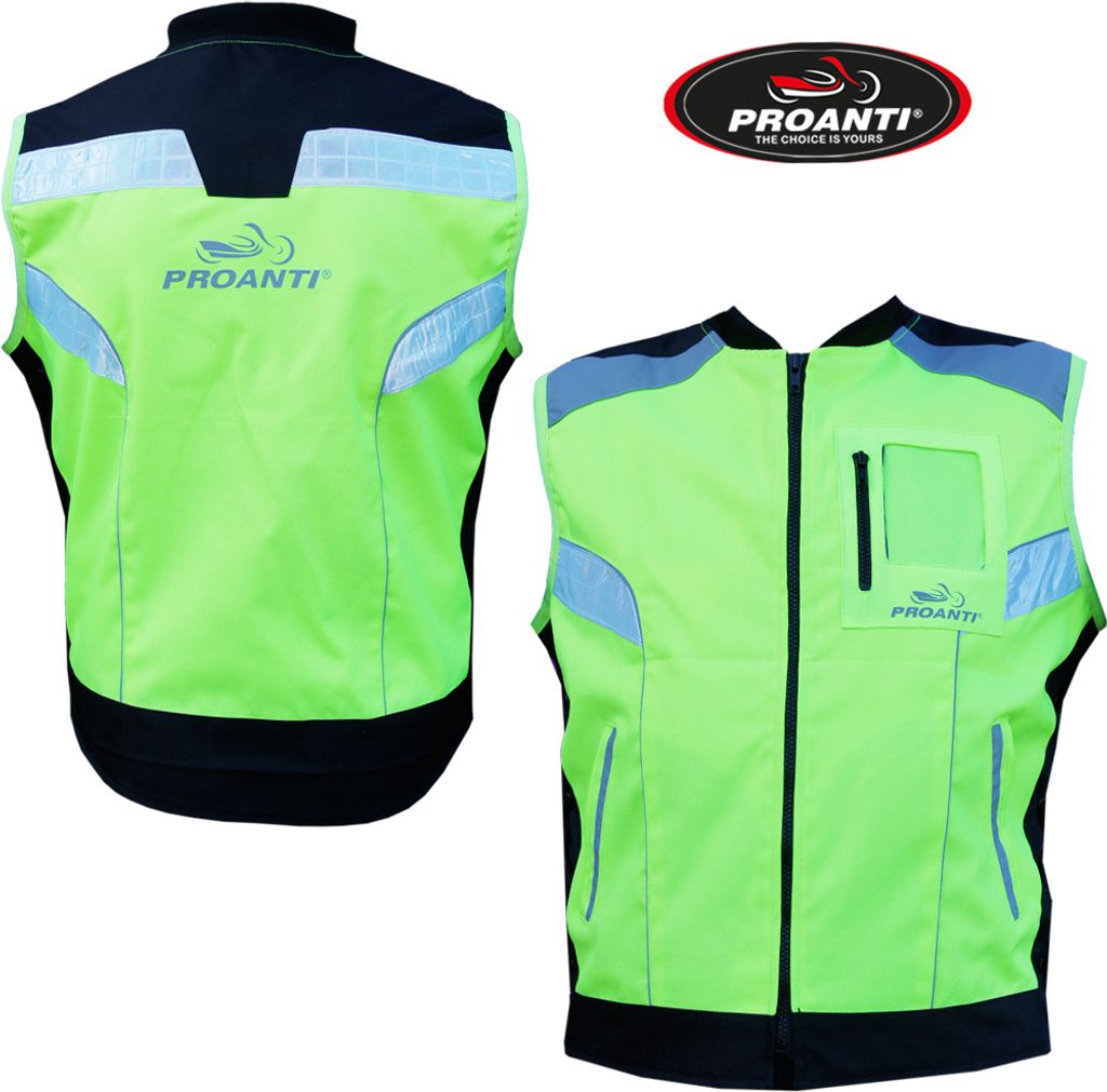 Motorrad Warnweste Sicherheitsweste Motorrad Quad Neon Weste von PROANTI