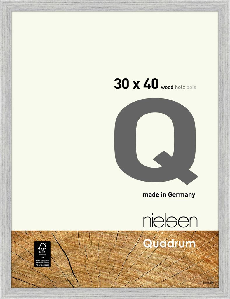 nielsen Holz Bilderrahmen Quadrum, 30x40 cm, Silber