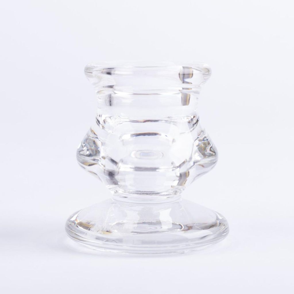 INNA-Glas Glasleuchter YURENA für Spitzkerzen, transparent, 6 cm, Ø5 cm - Kerzen Halter