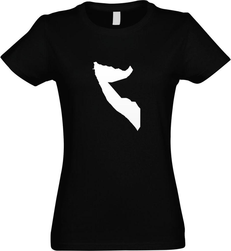 Kiwistar - T-Shirt tailliert - Damen - schwarz - Somalia Umriss Kontur - mit Motiv Bedruckt - Funshirt Design - Sport - Freizeit - Damen - XXL