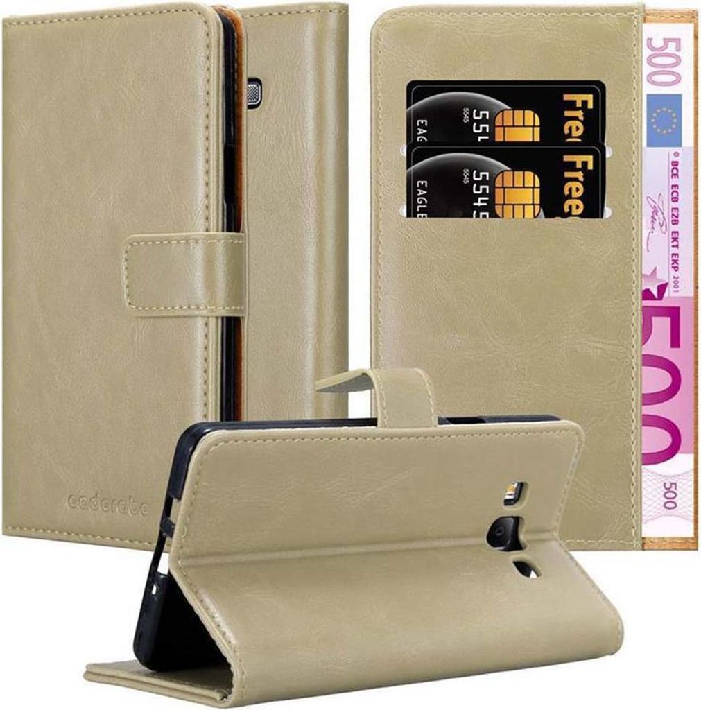 Cadorabo Hülle für Samsung Galaxy A7 2015 Schutzhülle in Braun Handyhülle Book Tasche Case Etui Luxury