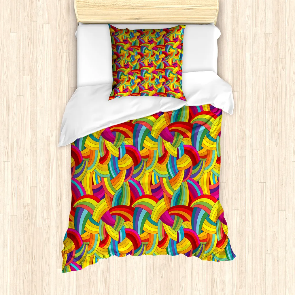Copripiumino Bambini ABAKUHAUS 135x200 Psichedelico Arcobaleno