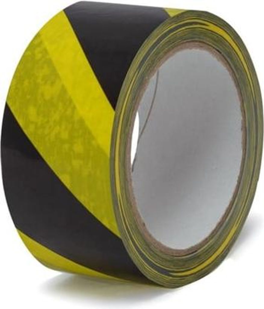 Warnband Gelb-Schwarz 50 m/33 m PVC-Kleber