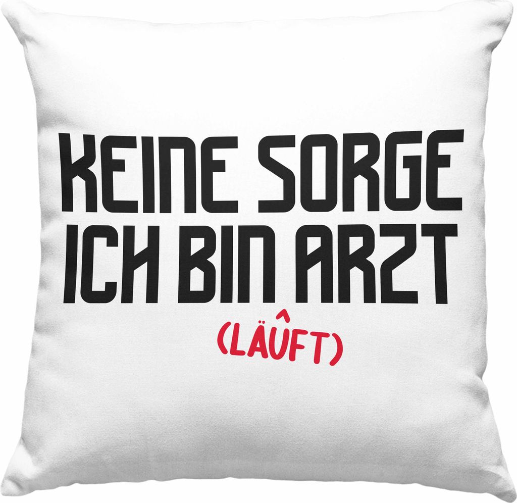 Trendation - Arzt Geschenk Deko-Kissen mit Füllung 40x40 Lustig Männer Geschenkidee Deko-Kissen mit Füllung 40x40 für Arzt Krankenhaus Ärzte (...