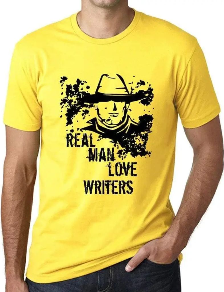 Herren Grafik T-Shirt Echte Männer lieben Schriftsteller – Real Men Love Writers – Öko-Verantwortlich Vintage Jahrgang Kurzarm Lustige Druck