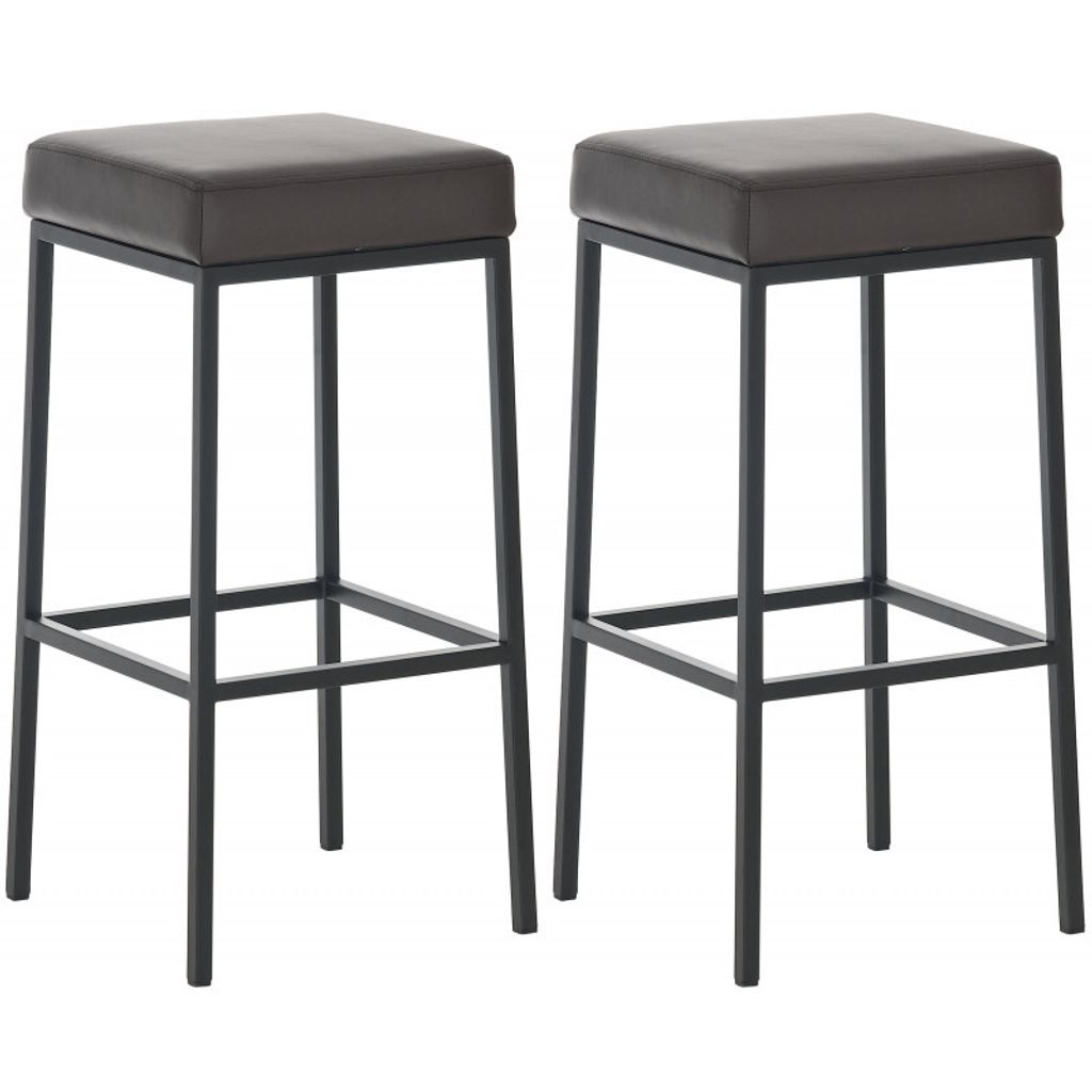 CLP 2er Set Barhocker Montreal Kunstleder gepolsterte Sitze Produktbild 
