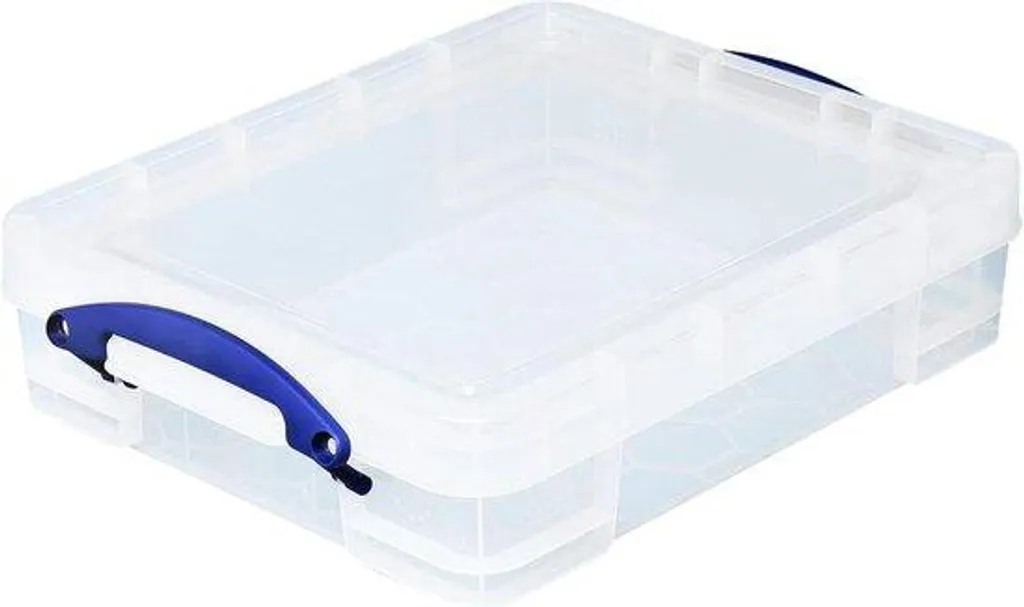 Boîte plastique 12L transparente avec couvercle hermétique extérieur