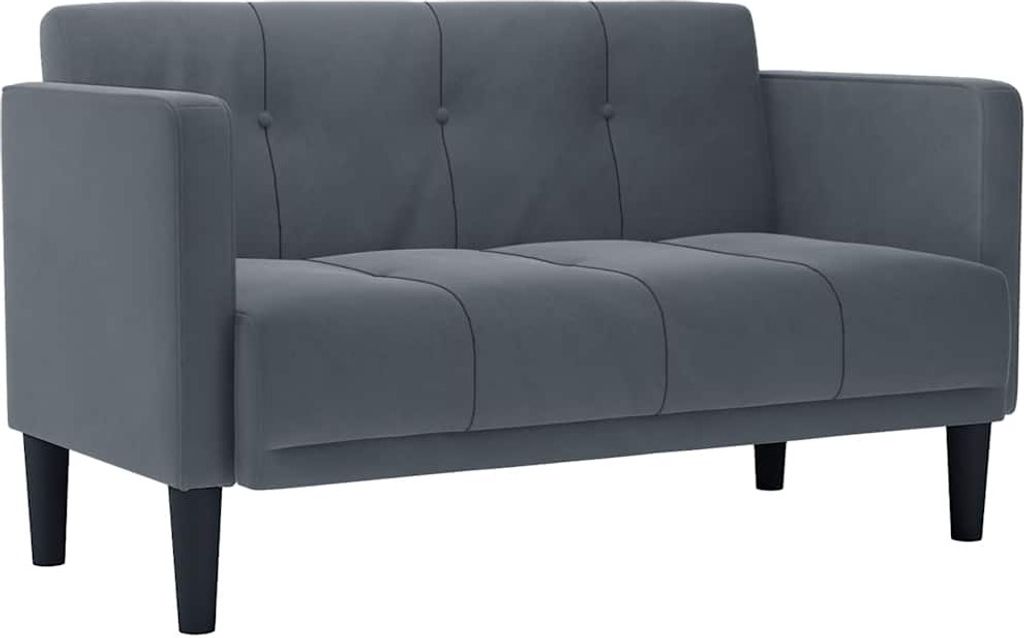 vidaXL Sofa dwuosobowa ciemnoszara 111 cm aksamitna Zdjęcie produktu 