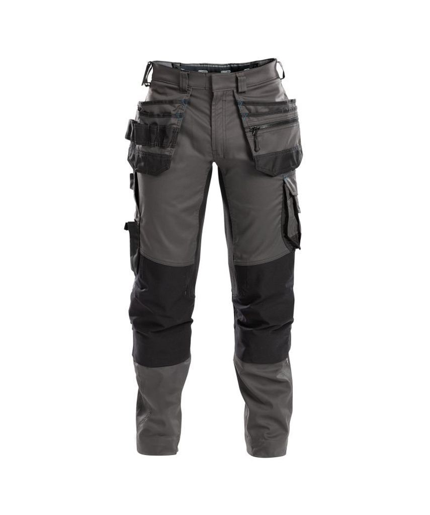 DASSY FLUX Arbeitshose mit Stretch, Holstertaschen und Kniepolstertaschen ANTHRAZITGRAU/SCHWARZ Gr.48 Länge: PLUS