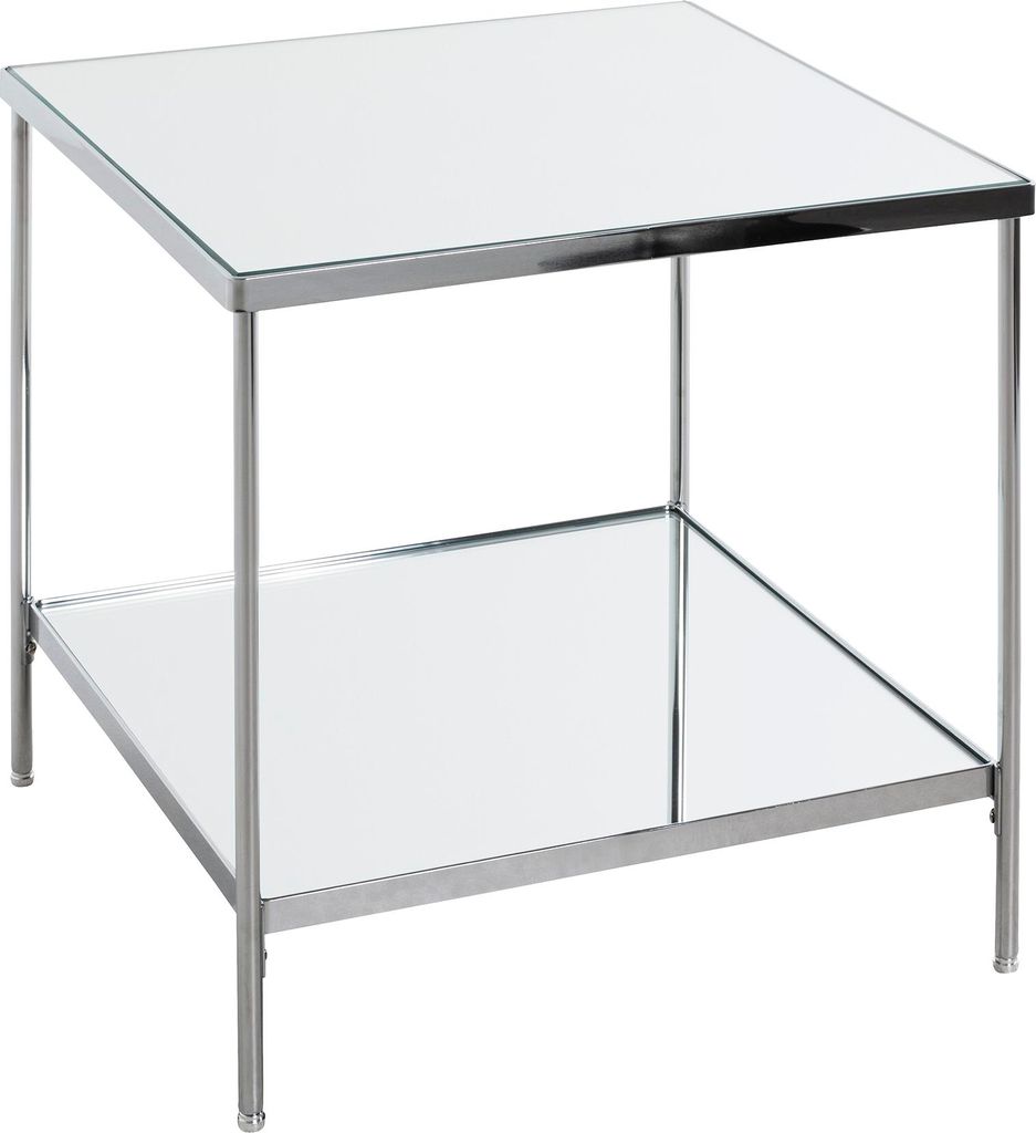 HAKU Beistelltisch chrom - Metall, Spiegel 5 mm, B/H/T: 45x46x45 cm